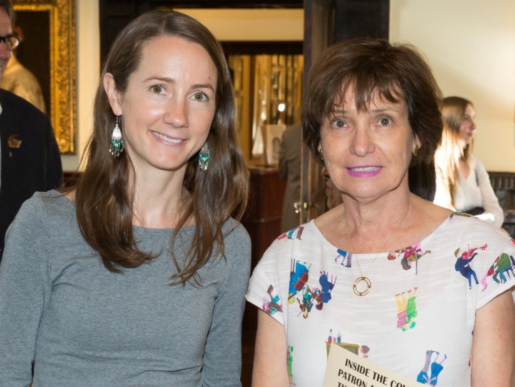 Belinda Causby and Diane Fullerton at the the opening of a new exhibition at Carrick Hill entitled Inside the Cover: patron and painter, The Bookplates of Adrian Feint.