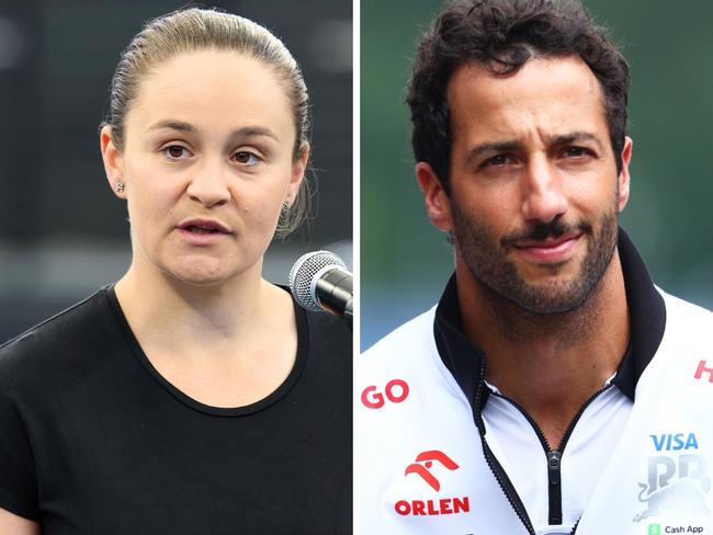 Ash Barty and Daniel Ricciardo.