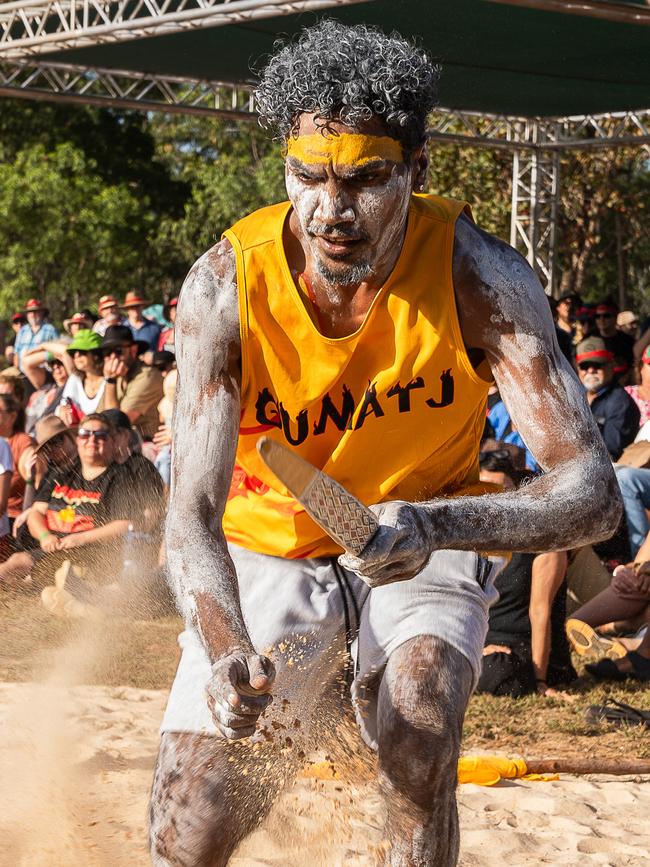 Gurrmuy homeland dance at day one of Garma Festival on Friday August 2023. Picture: Pema Tamang Pakhrin