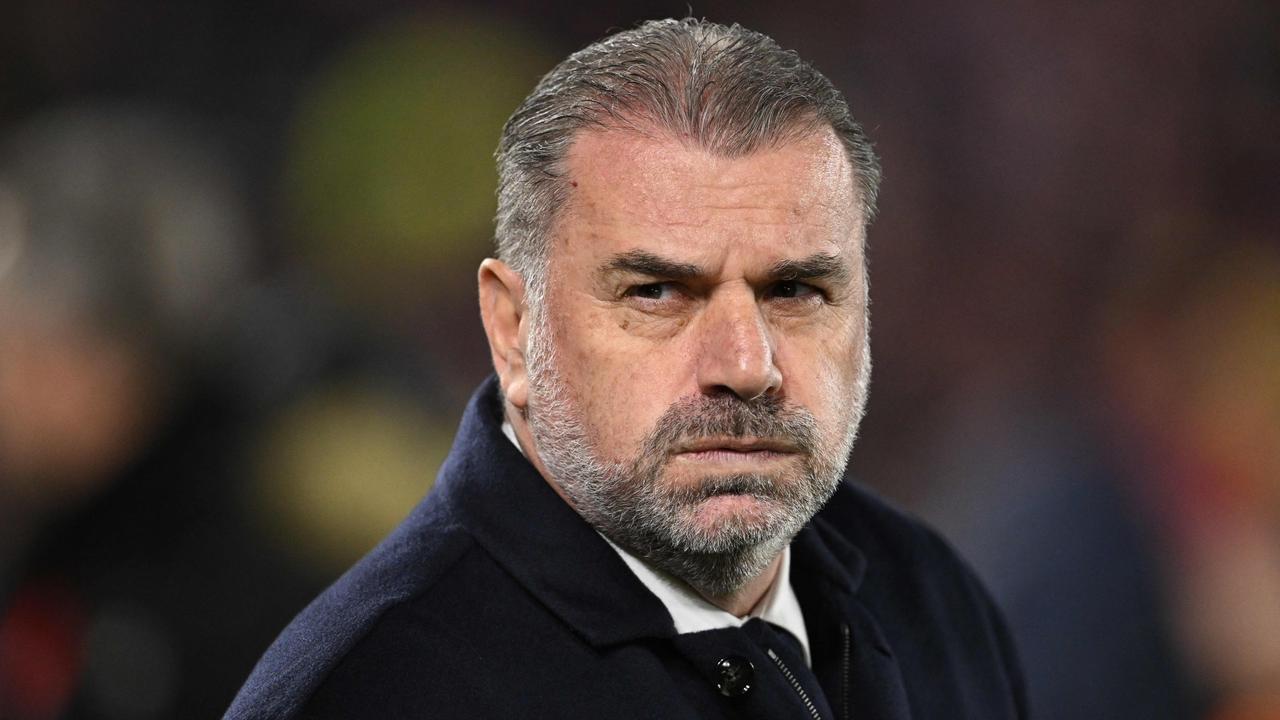 Tottenham Hotspur's Greek-Australian Head Coach Ange Postecoglou looks on ahead of kick-off in the English Premier League football match between Nottingham Forest and Tottenham Hotspur at The City Ground in Nottingham, central England, on December 15, 2023. (Photo by Oli SCARFF / AFP) / RESTRICTED TO EDITORIAL USE. No use with unauthorised audio, video, data, fixture lists, club/league logos or 'live' services. Online in-match use limited to 120 images. An additional 40 images may be used in extra time. No video emulation. Social media in-match use limited to 120 images. An additional 40 images may be used in extra time. No use in betting publications, games or single club/league/player publications. /