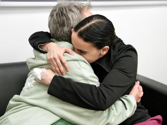 Former Israeli hostage Emily Damari with her mother Amanda. Picture: Israeli Army/AFP