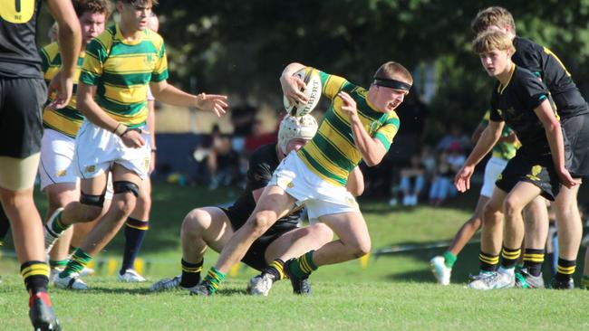 Cohen Taylor carrying the ball against St Laurence’s.
