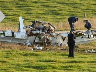 BLURRED SECTION SHOWING REMAINS -  28/6/17 The wreckage of a light plane that has crash landed in Suttontown. [deceased still inside] Picture: MATT LOXTON