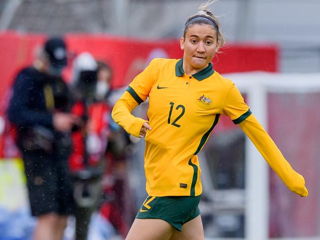 Riley remained in the Matildas selection frame until 2022. Picture: Mario Hommes/DeFodi Images via Getty Images