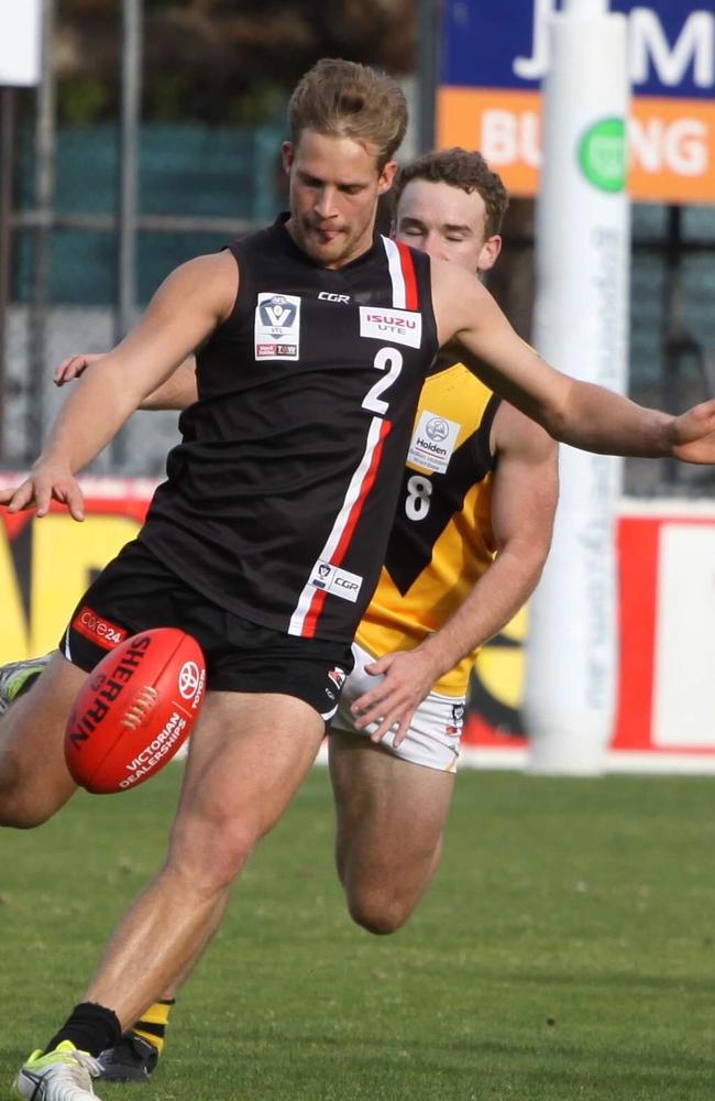 Josh Newman on the run against Richmond. Pic: Matt Walker Photography