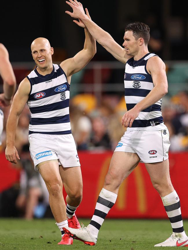 A third and final flag for Ablett and a first for Dangerfield? Picture: Michael Klein