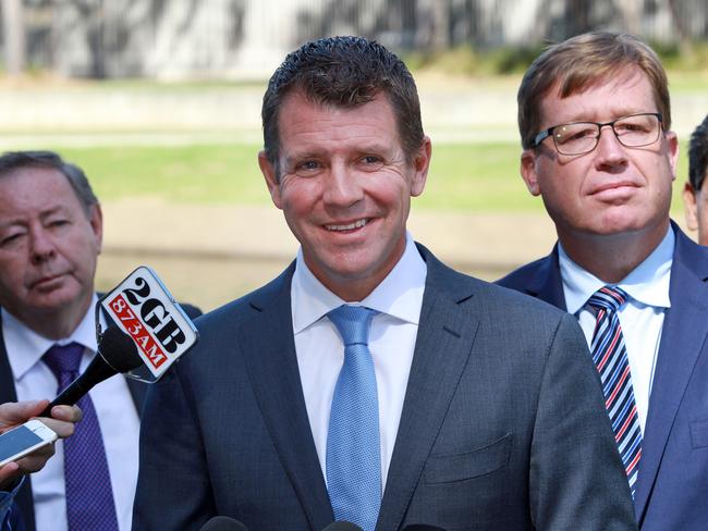 NSW Premier Mike Baird addresses the media yesterday. Picture: Jonathan Ng