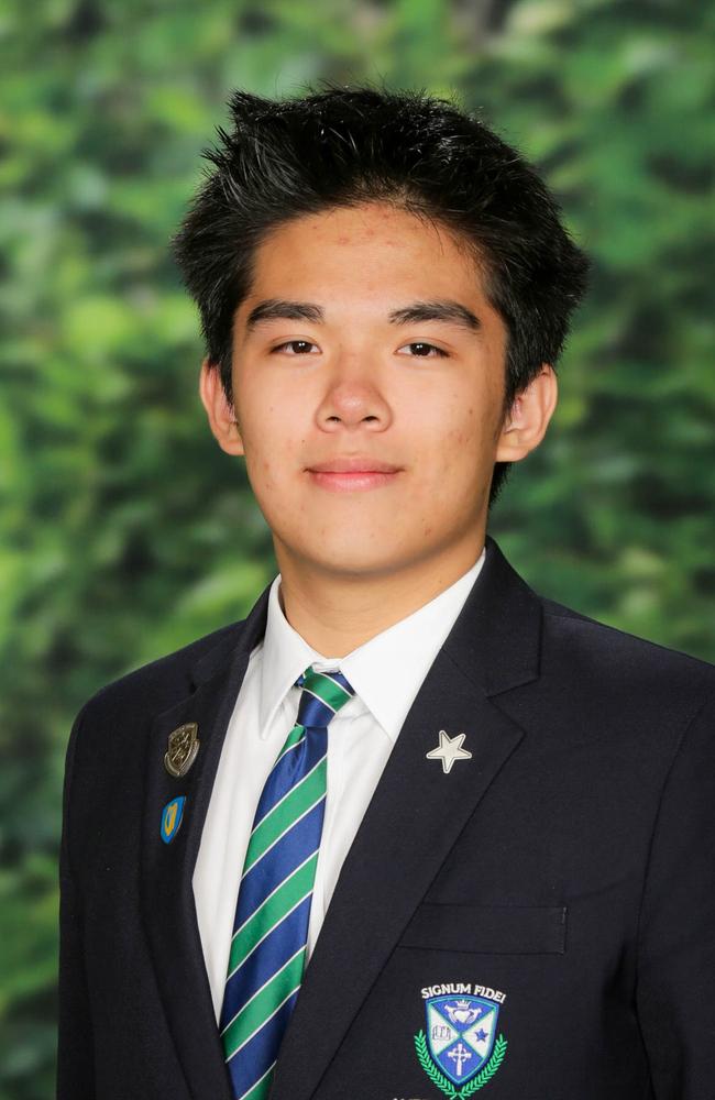 Ambrose Treacy College Year 12 top student Jonathan Chai. Picture: supplied