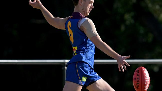 Banyule’s Lachlan King kicked a goal on Saturday in the teams win. Picture: Andy Brownbill
