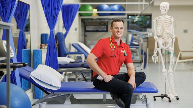 Griffith University physiotherapy student Jake Philpott who is on placement at Buderim Private Hospital. Picture: Lachie Millard