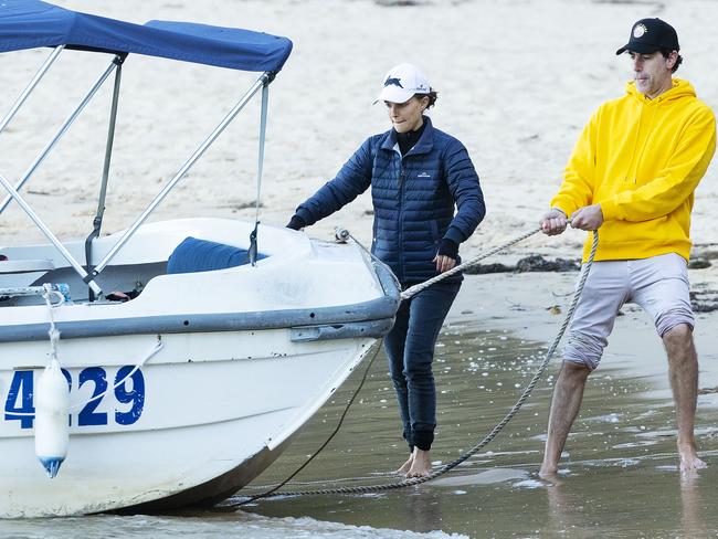 5 JULY 2021 SYDNEY AU WWW.MATRIXPICTURES.COM.AU  EXCLUSIVE   Natalie Portman and husband Benjamin Millepied along with their children pictured heading out on a boat trip on Sydneys Pittwater with Sacha Baron Cohen and friends.      Note: All editorial images subject to the following: For editorial use only. Additional clearance required for commercial, wireless, internet or promotional use.Images may not be altered or modified. Matrix Media Group makes no representations or warranties regarding names, trademarks or logos appearing in the images.