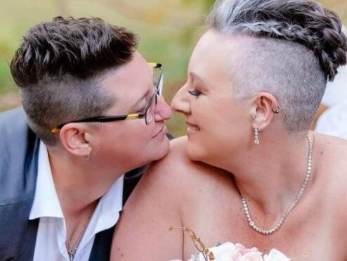 Amy Schulkins (left) and her wife Rebecca.