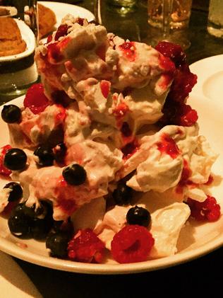 An Eton mess at Soho House, aka a smashed pav: Bliss!