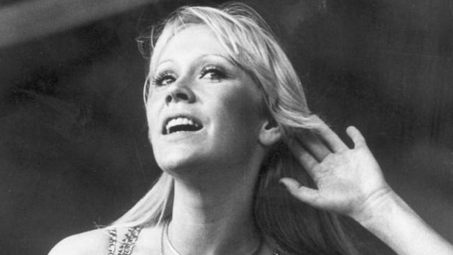 ABBA’s Agnetha Faltskog in concert in Melbourne in 1977.