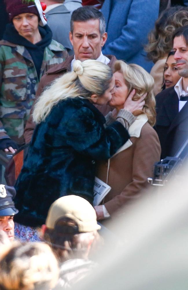 During one part of the scene, she grabbed a woman in the crowd and pulled her in for a kiss. Picture: Backgrid