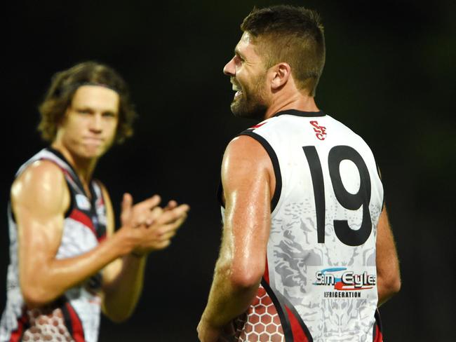 Mark Jamar finds time for a smile and laugh during a Territory game.