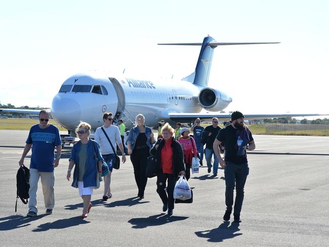 Alliance airlines lands in Bundaberg for the first time.