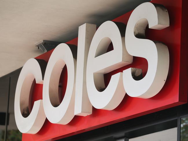 SYDNEY, AUSTRALIA -  Newswire Photos MARCH 14 2023 - A general view of a Coles supermarket sign in Sydney as the Cost of living continues to rise. Picture: NCA Newswire / Gaye Gerard.