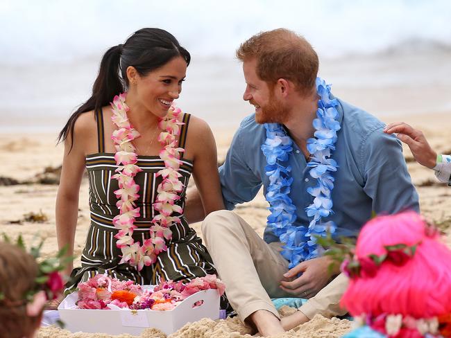 Prince Harry and Meghan Markle visit iconic Bondi Beach. Picture: Toby Zerna