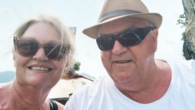 Debra Dennert with her husband Trevor. Debra died when she lost control of her car in her Para Hills carport before becoming crushed around 8pm on Thursday night. Picture: Facebook