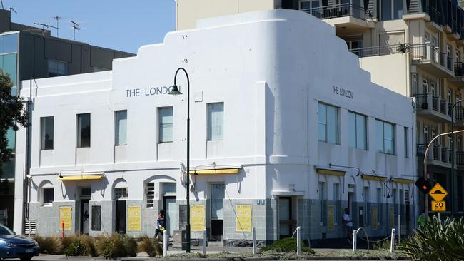 The London Hotel in Port Melbourne was demolished in 2016 to make way for a new apartment block. Picture: Norm Oorloff