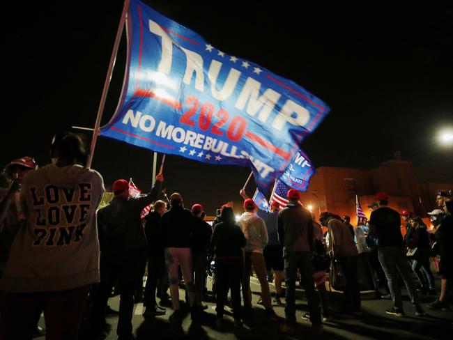 Trump supporters demonstrate in front of the Maricopa County Elections Department office Picture: AFP.