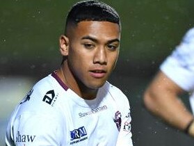 Manly young gun Albert Hopoate is off to the Warriors. Picture: Gregg Porteous/NRL Photos