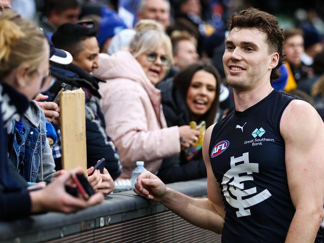 Now happy in blue, Blake Acres has crisscrossed the country. Picture: Dylan Burns/AFL Photos