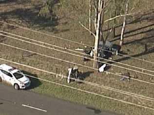 The crash scene at Peak Crossing. Picture: Photo: 7 News Queensland