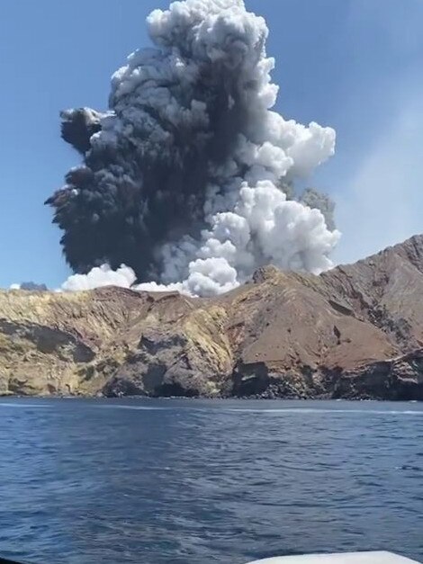 New Zealand: White Island Volcano eruption. Video grab shot by tourist