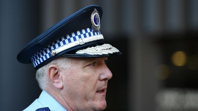 NSW Police Commissioner Mick Fuller speak to the media. Picture: AAP.