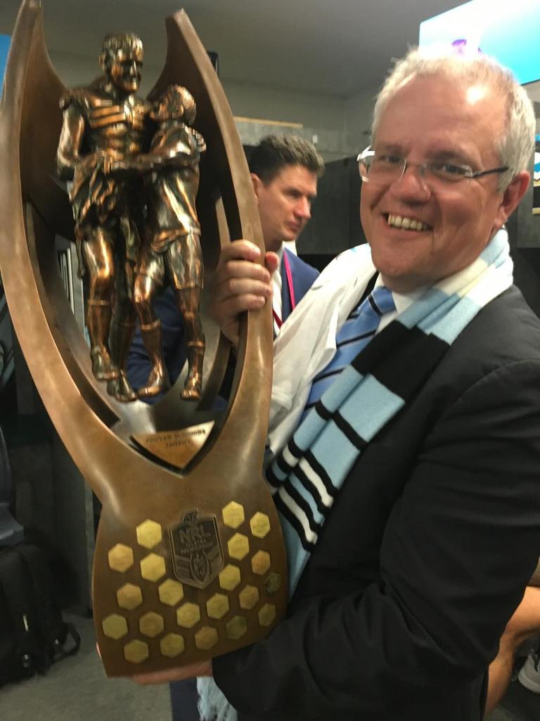 Scott Morrison has been a long-time fan of the Sharks. Picture: Facebook