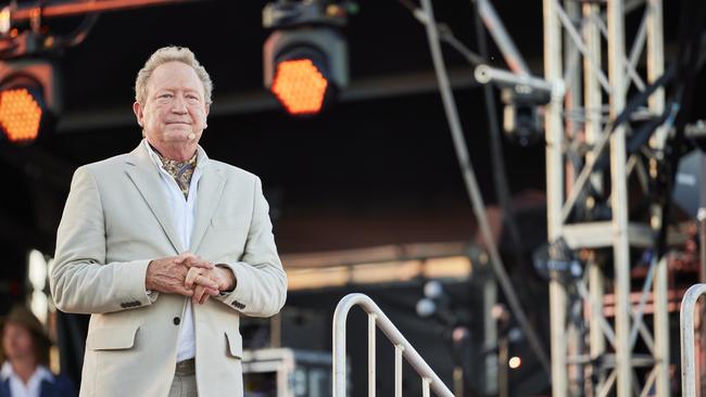 Fortescue founder Andrew Forrest last year marked the 20th anniversary of his iron ore giant with an extravagant celebration in the middle of the Pilbara. Picture: SoCo Studios