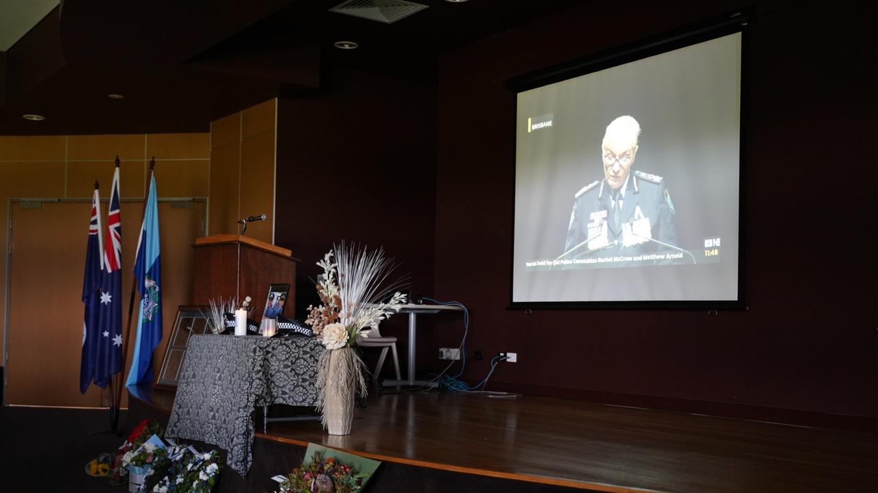 First responders, extended family and members of the Bowen community gathered at the Bowen PCYC to honour Constable Rachel McCrow and Constable Matthew Arnold on Wednesday, 21 December, 2022. Picture: Katrina Lezaic