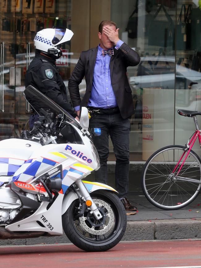 Unaware of the new laws yesterday, Ben Ackerley was fined by a policeman in Sydney city for not wearing a helmet.