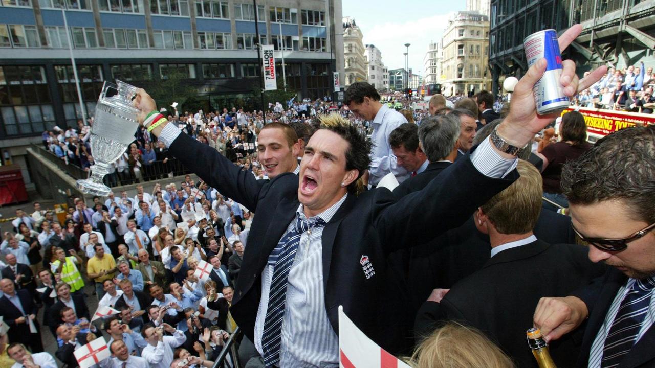 The Poms were raucous in their victory celebrations.