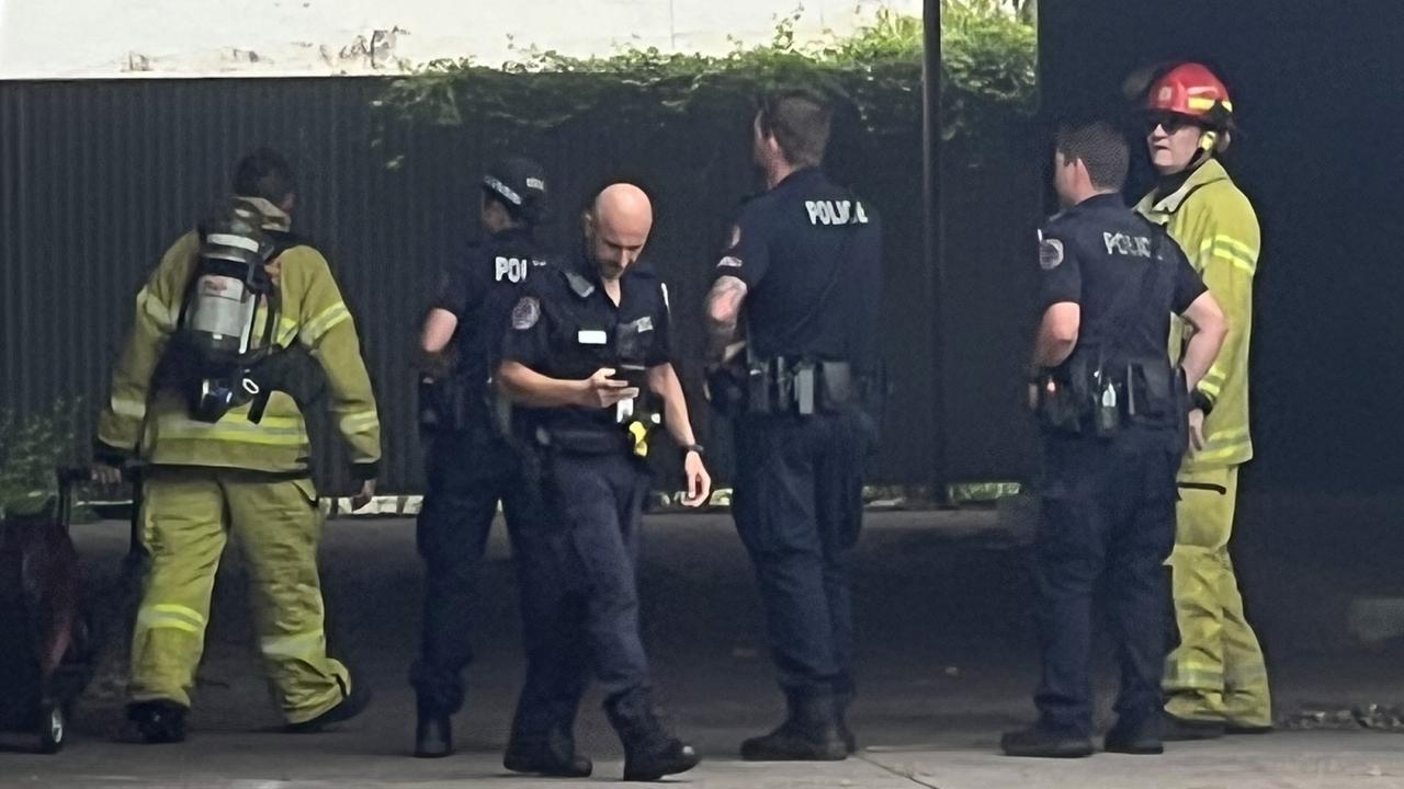 What a load of rubbish: Blazing bin smokes out vacant building