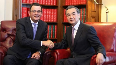 Then Chinese foreign minister Wang Yi met in Melbourne with Daniel Andrews in 2017.