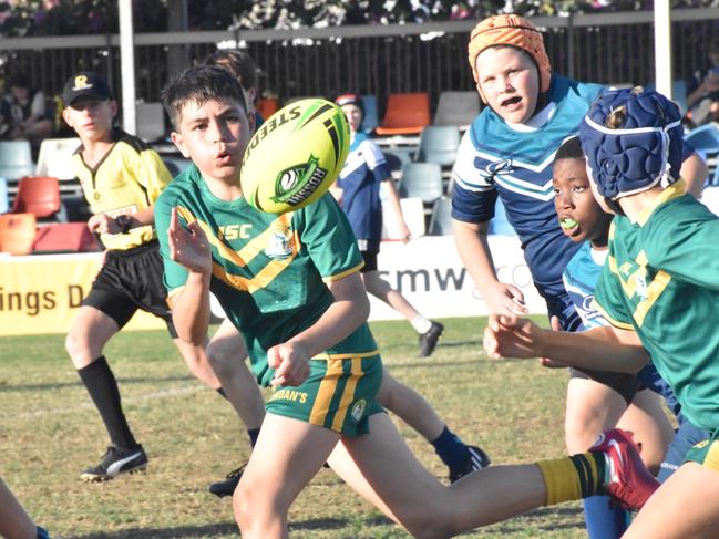 Rockhampton District Secondary Schools Rugby League grand finals, Year 7C, St Brendan’s College versus Heights College, Browne Park, September 7, 2022.
