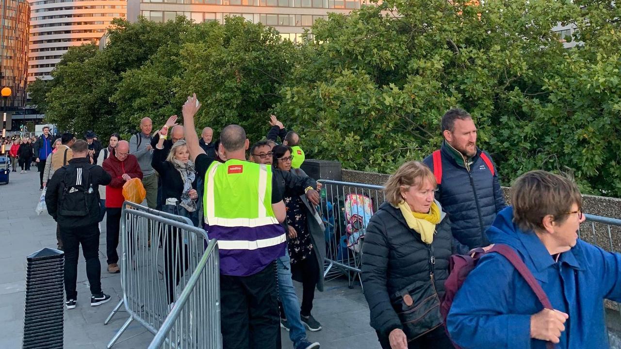 London, UK: Thousands of mourners have joined a procession to pay last respects to the Queen in London. Australian Natalie Bosnic is in attendance, and took this picture, eager to pay her final respects. Picture: Natalie Bosnic