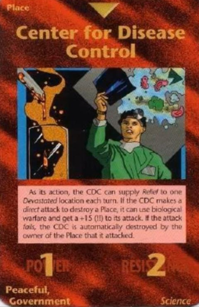 In the conspiracy theory game, the CDC can use ‘biological warfare’.