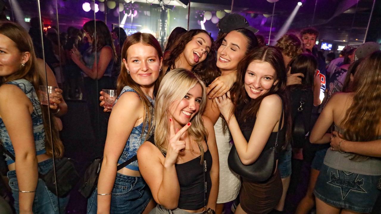 Mia Simons, Alanah Kubatka, Elisha McCullough, Bianca Straton, Phoebe Gibson at Cocktails. Picture: Kitt O'Halloran