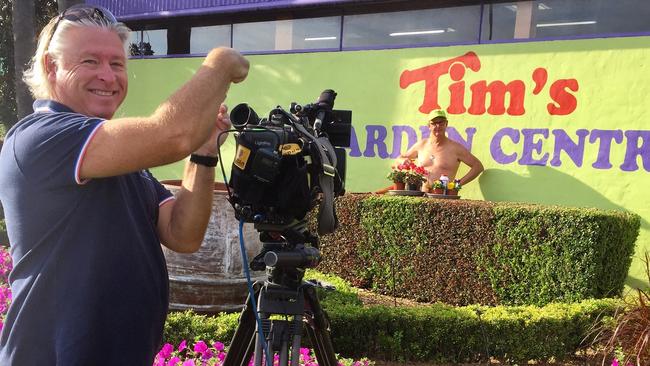 A Channel 7 cameraman prepares to film Mr Pickles for the live interview on<span id="U321171865359Z5C" style="font-weight:normal;font-style:italic;"> Weekend Sunrise</span>. Picture:  Phil Conquest Photography