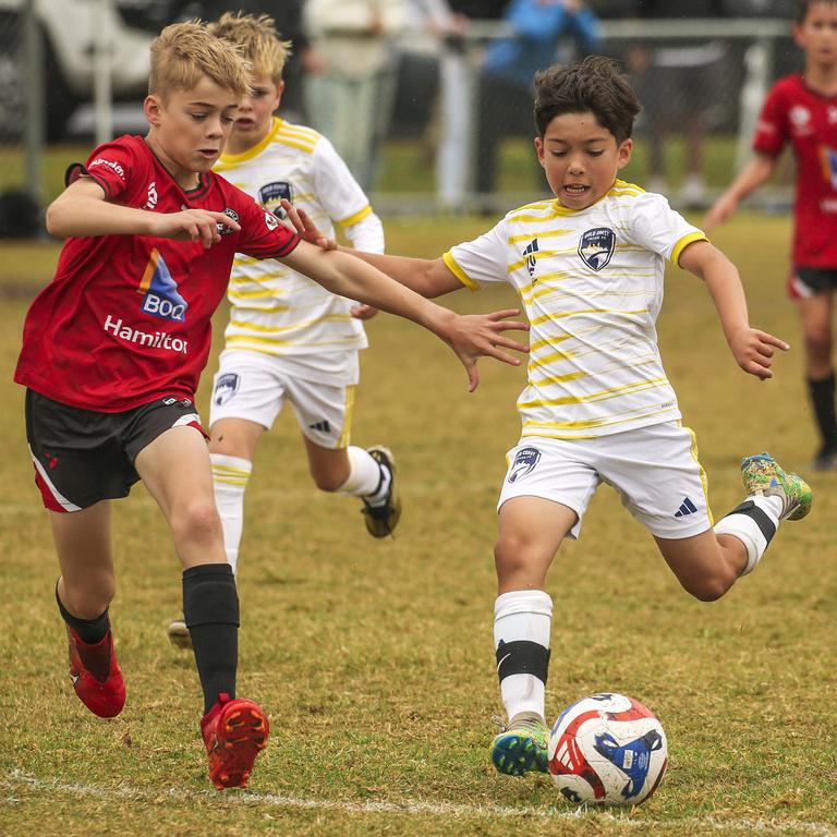 PRINT EDIT U/10Ã•s Gold Coast United V Virginia in the Premier Invitational Football Carnival at Nerang. Picture: Glenn Campbell