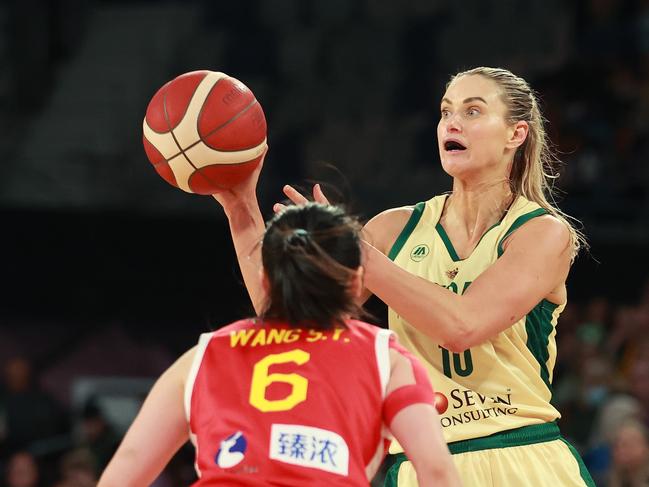 Alice Kunek starred for the Opals in the thumping win against China. Picute: Kelly Defina/Getty Images