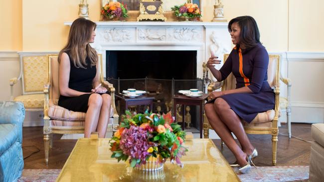 Melania Trump met Michelle Obama for tea at the White House. Picture: Chuck Kennedy/The White House