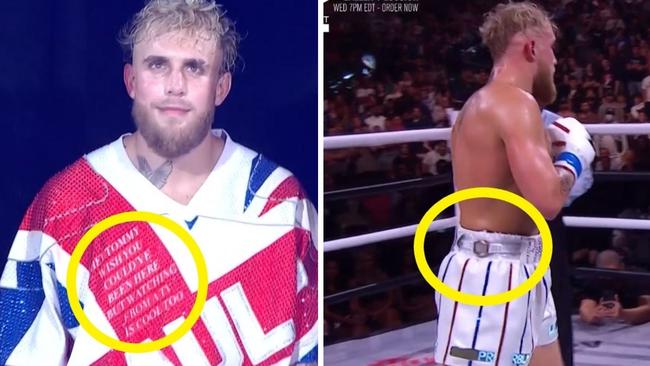 Jake Paul splashed the cash on his outfit for the second scrap against Tyron Woodley. Picture: Main Event