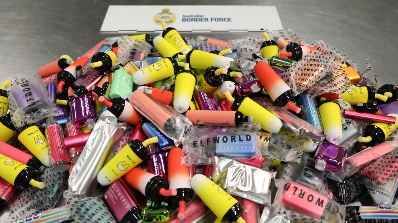 Vapes seized by Australian Border Force.