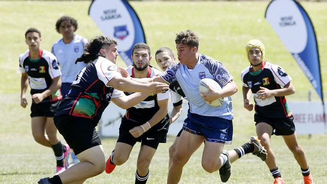 Laurima Cosgrove for NSW Indigenous. U16 Boys Mediterranean v NSW Indigenous. before their game. Harmony Nines Rugby League. Picture: John Appleyard