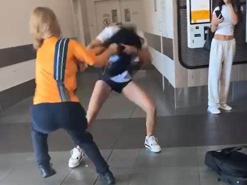 The students were in a fight at the Doncaster Westfield food court.